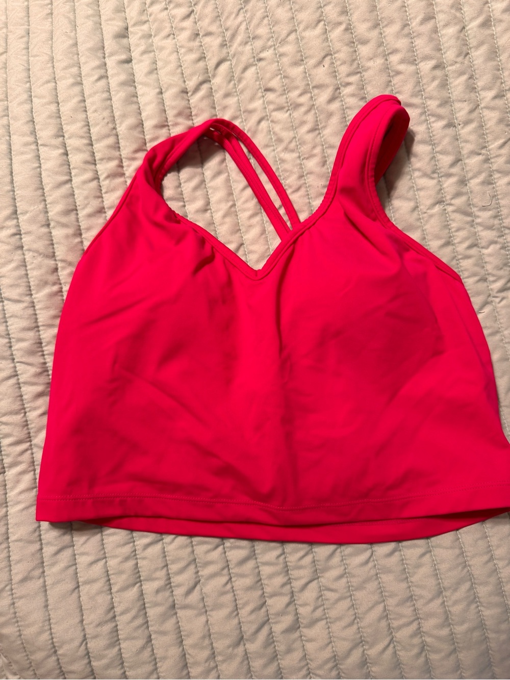 KIAVA Bright Pink Double-Strap V-Neck Bikini Top